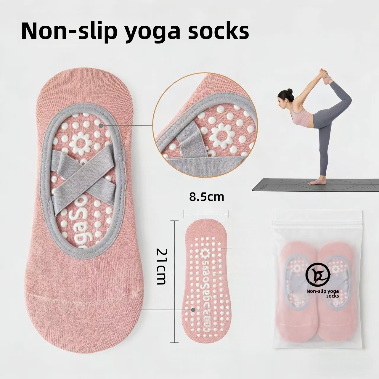 Pilates Yoga Sport - Calcetines de Yoga para Mujer, Antideslizantes
