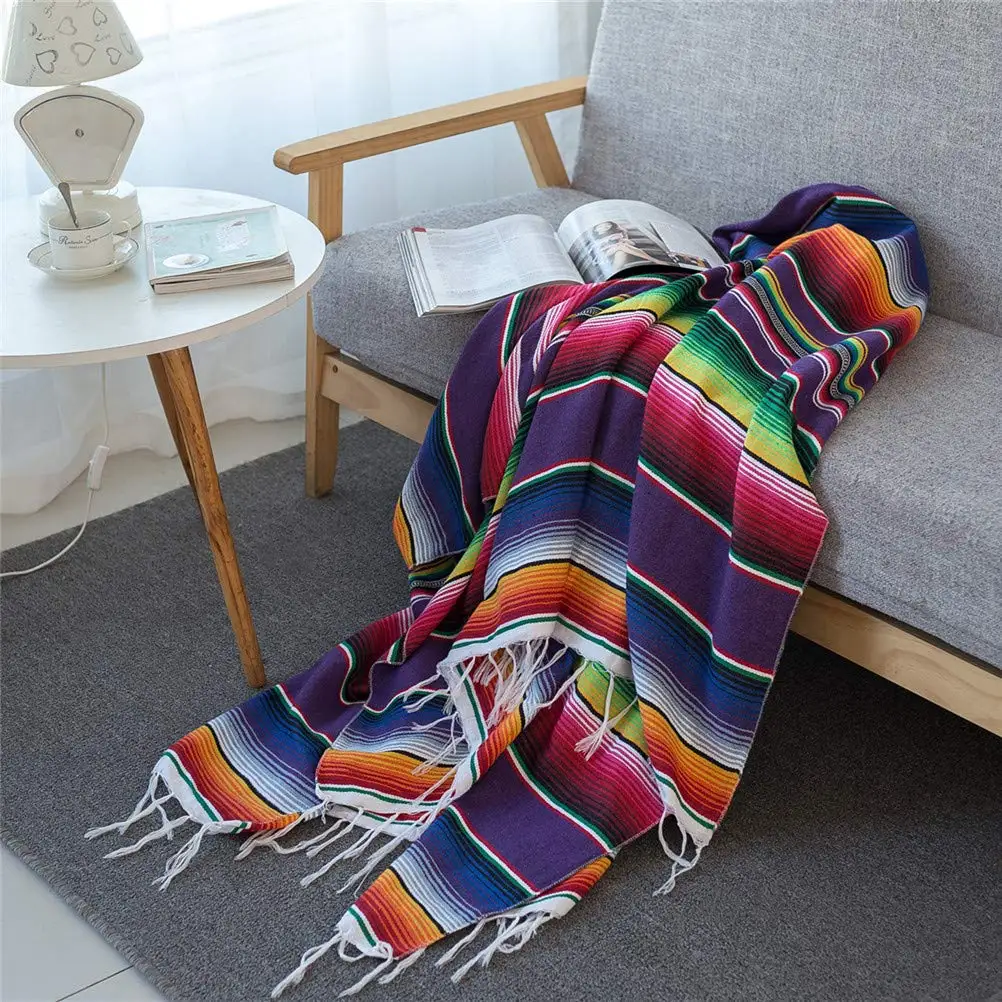 Pilates Yoga Towel - Manta de borla mexicana de varios
