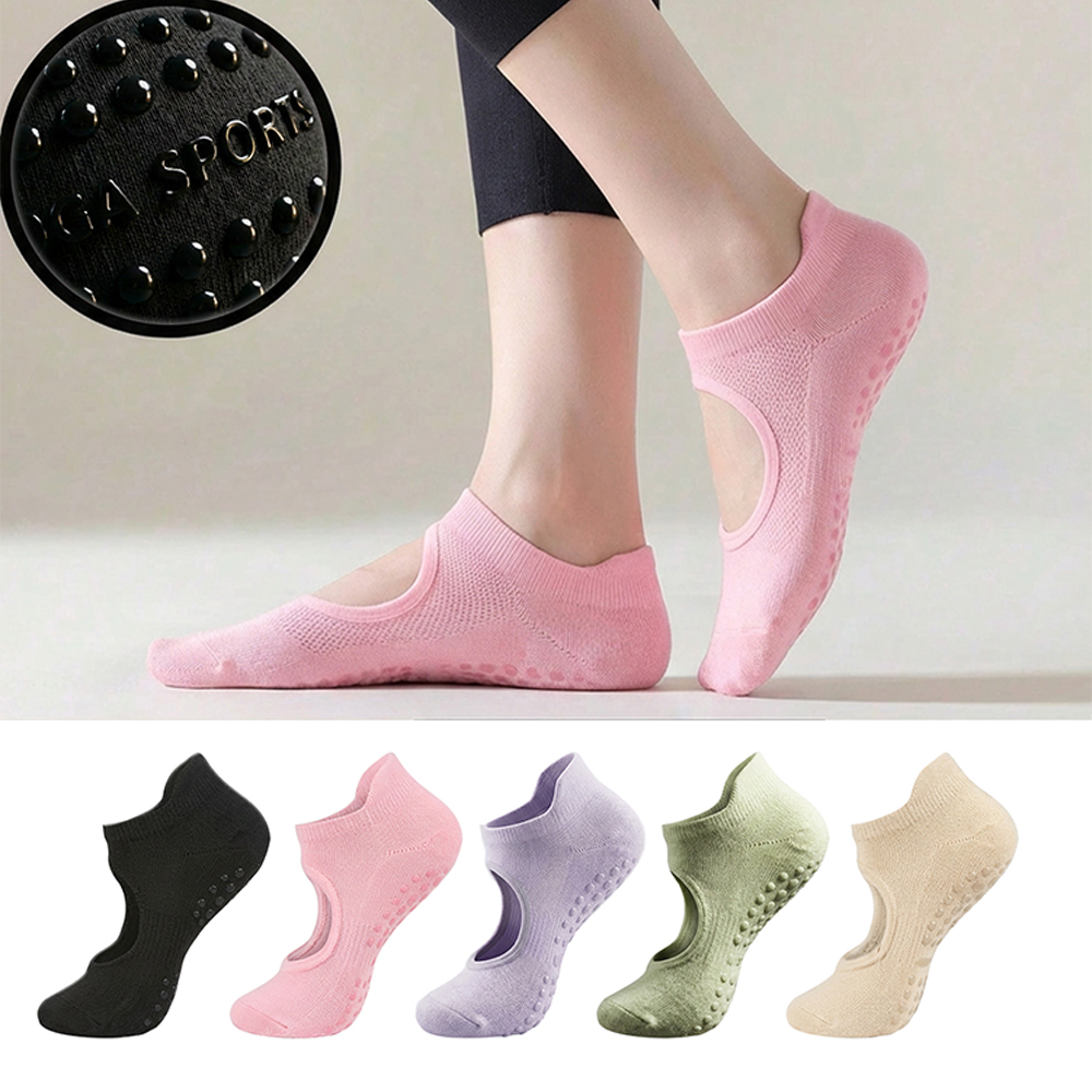 Pilates Yoga Sport - Calcetines de Pilates Antideslizantes sin Talón,