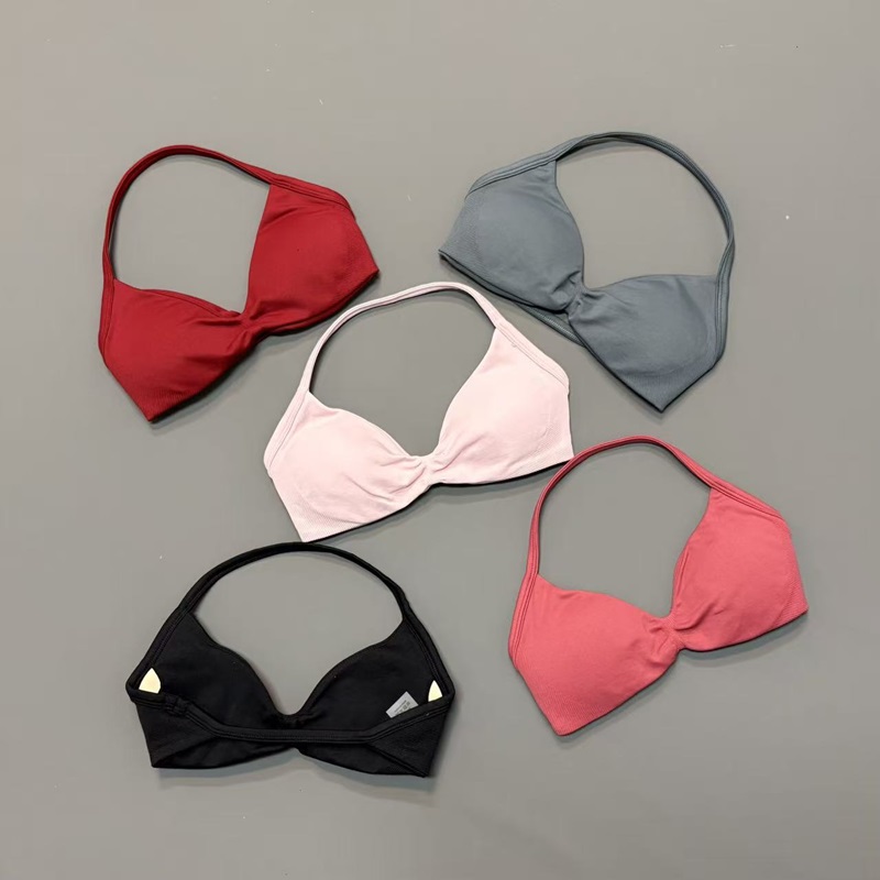 Yoga Strap Cotton - Sujetador deportivo halter para mujer con